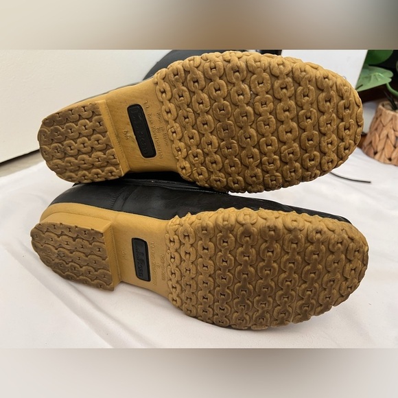 Rare! L.L. Bean Tall 16” shearling lamb fur lined tumbled leather duck boot 7 - Picture 9 of 11